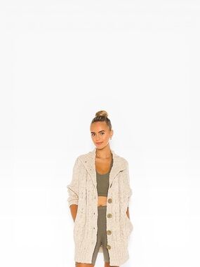 Free People Espresso Cardi in Blanched Pine, size XS, cotton